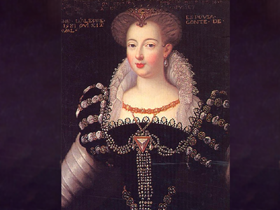 A portrait of Anne d&rsquo;Al&eacute;gre, a 17th-century French noblewoman who masked her poor dentition with gold wire and an elephant ivory false tooth