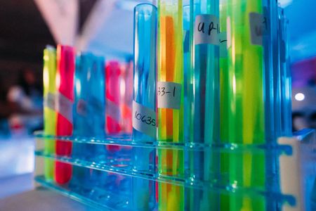 Test tubes hold users' DNA samples, taken from cheek swabs.