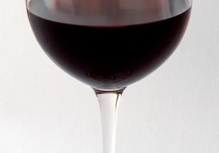 A glass of red wine
