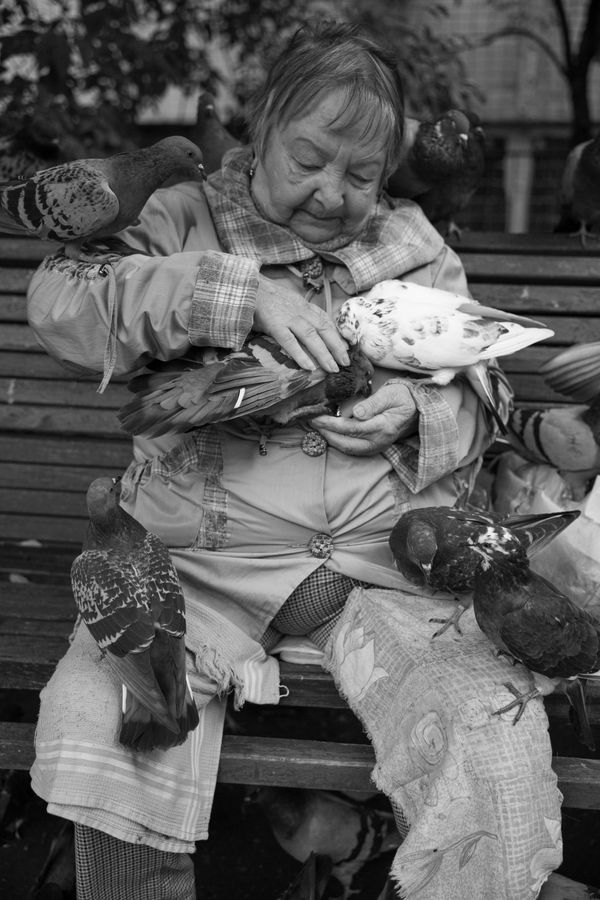 woman and doves thumbnail