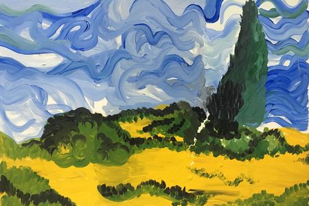 "Wheat Field with Cypresses," based on Vincent van Gogh