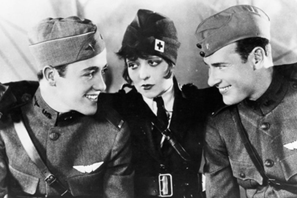 L-R: Charles Rogers, Clara Bow, Richard Arlen in Wings