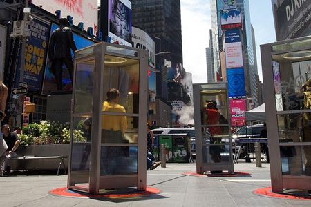Once Upon a Place brings phone booths back to Times Square to tell immigrant stories.