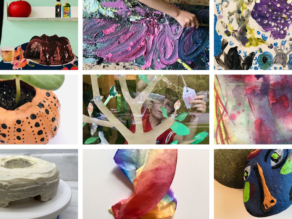 A sampling of the creative projects inspired by artworks and artmaking techniques found within the Hirshhorn’s collections, available from the “Hirshhorn Kids at Home” series. (Hirshhorn Museum and Sculpture Garden)