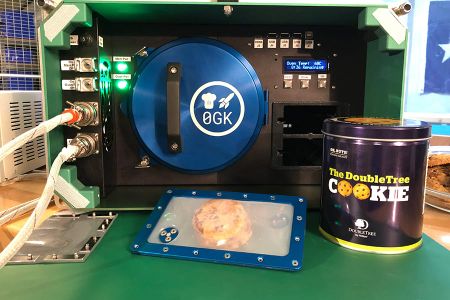 Five chunks of dough in silicone pouches were sent to the space station, awaiting baking.