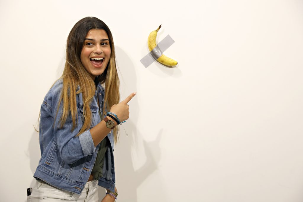 Banana taped to wall
