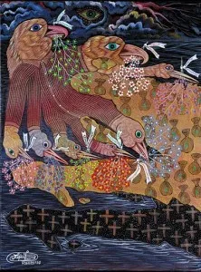 This painting by Frantz Zephirin is being auctioned off to benefit the Smithsonian Cultural Recovery Project.