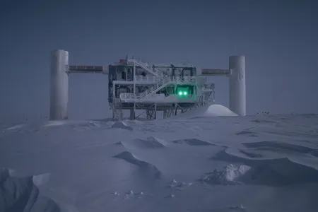 IceCube used pressurized hot water to melt shafts and place sensors into the polar ice.
