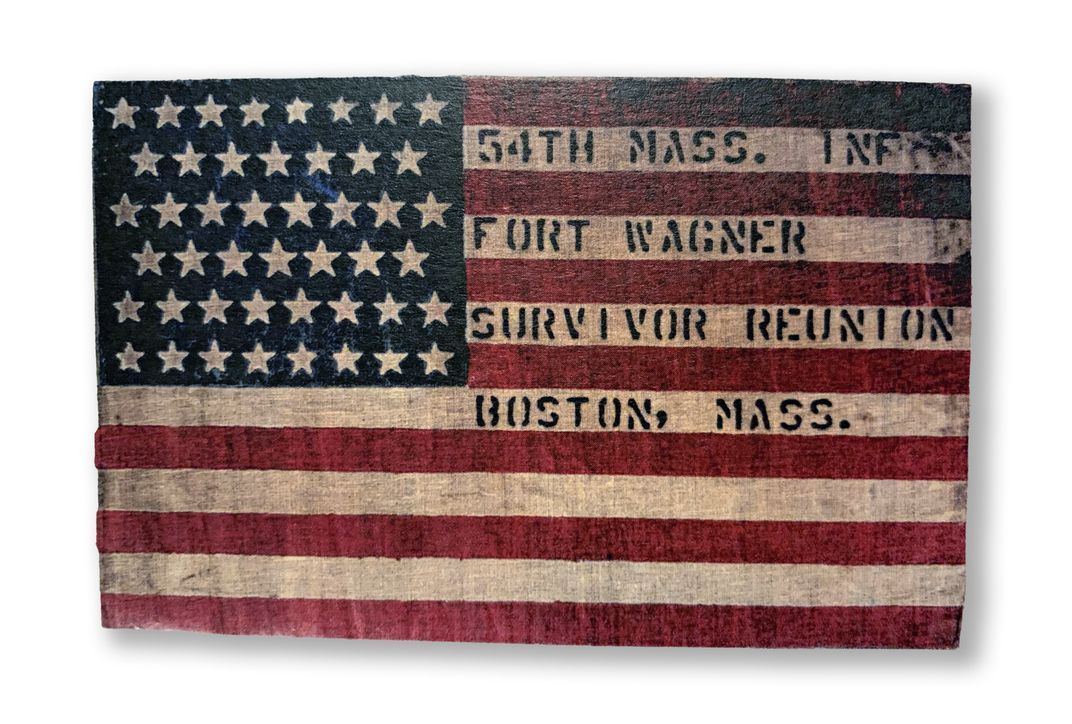 Flag honoring the all-Black 54th Massachusetts Infantry Regiment