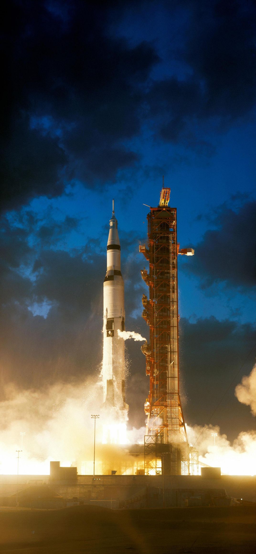 Saturn V lifts off
