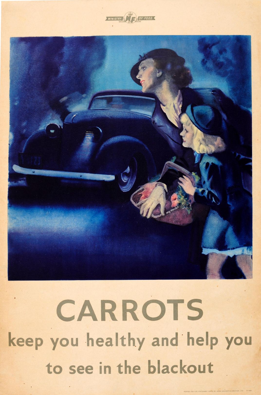 A World War II propaganda poster about carrots