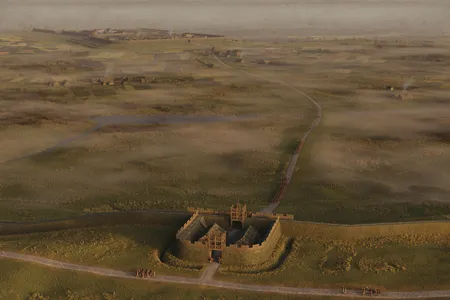 An artist's recreation of what the recently discovered fortlet might have looked like