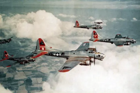 ★ Boeing B-17 Flying Fortress ★ The Boeing B-17 flew with nine or ten crewmen, depending on the year of the war, and each had a one in four chance of completing his 25 required missions. The strategic bombers flew some of the most hazardous missions of the war, hitting heavily defended German oil refineries, munitions plants, and transportation hubs. The most succinct compliment was paid to the four-engine Boeing by General Carl Spaatz, who, as the commander of U.S. Strategic Forces in Europe in 1944, knew what he was talking about. “Without the B-17,” he said, “we might have lost the war.”