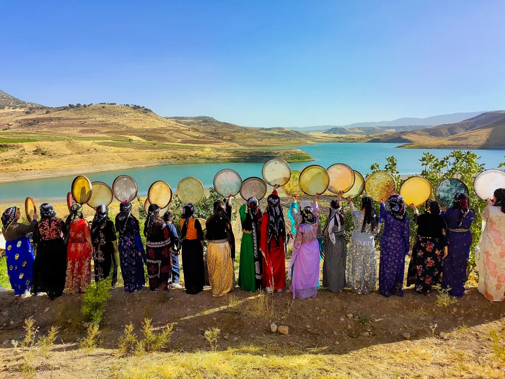 On the sidelines of the Kurdish Music Festival, female artists in their colorful traditional costumes caught my attention.