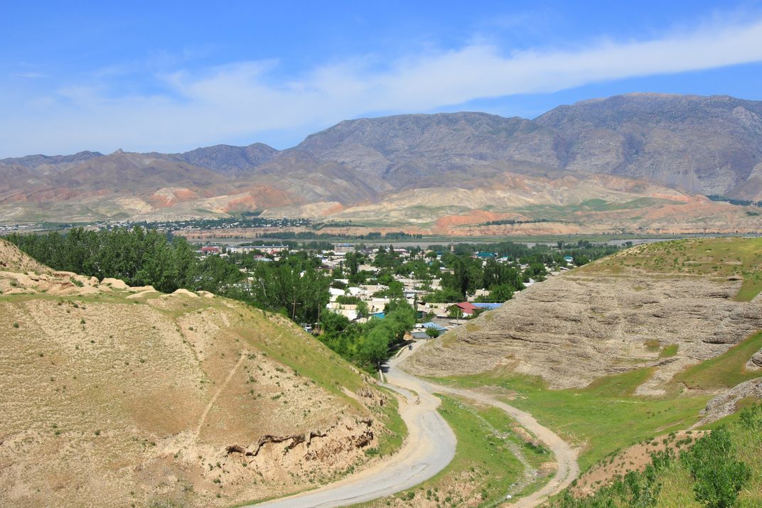Panorama of the city of Penjikent, Tajikistan