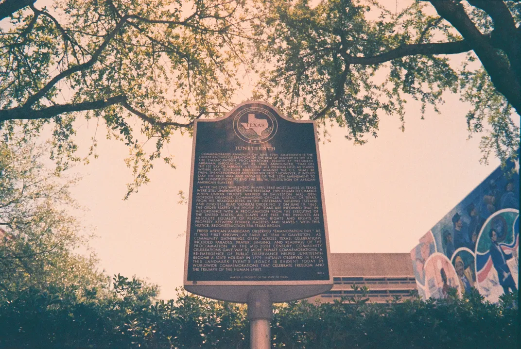 The Juneteenth historical marker was erected in 2014