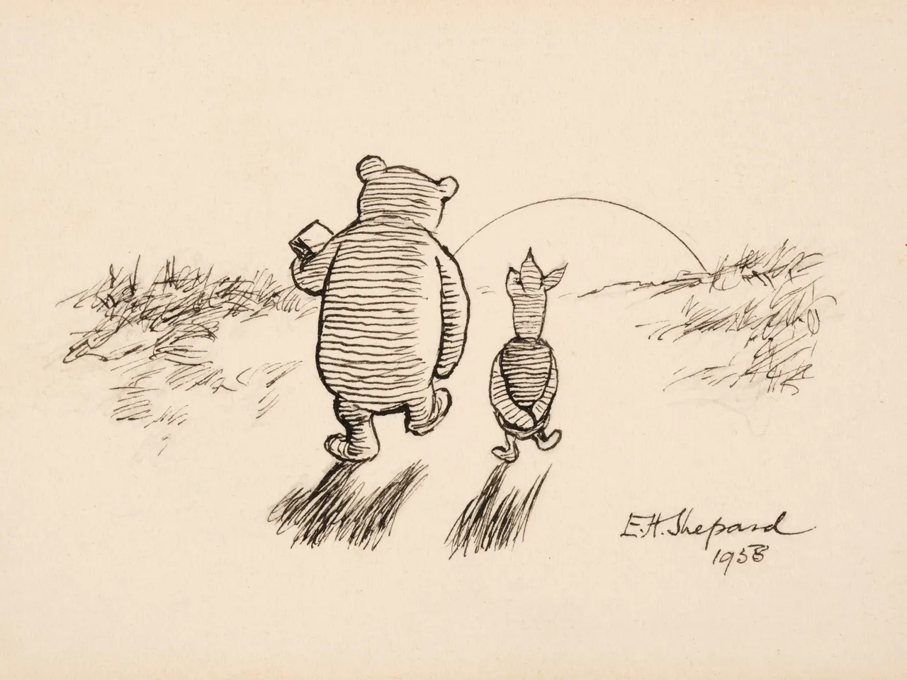 Forgotten Winnie-the-Pooh Sketch Found Wrapped in an Old Tea Towel