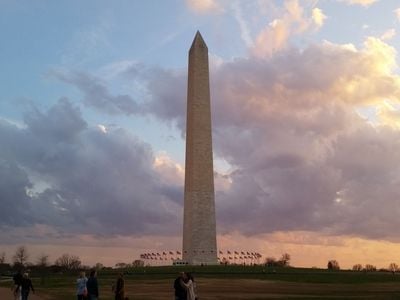 The monument at sunset.