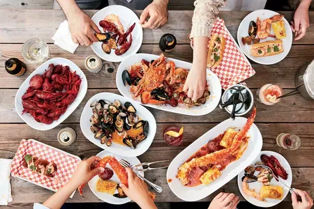 The Viet-Cajun seafood boil at Grand Catch, in St. Paul.