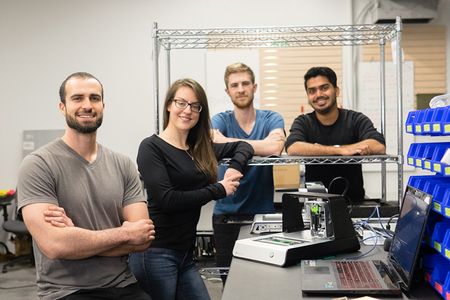 Four engineering students from the University of Waterloo in Ontario, Canada invented a printer that produces circuit boards in minutes.