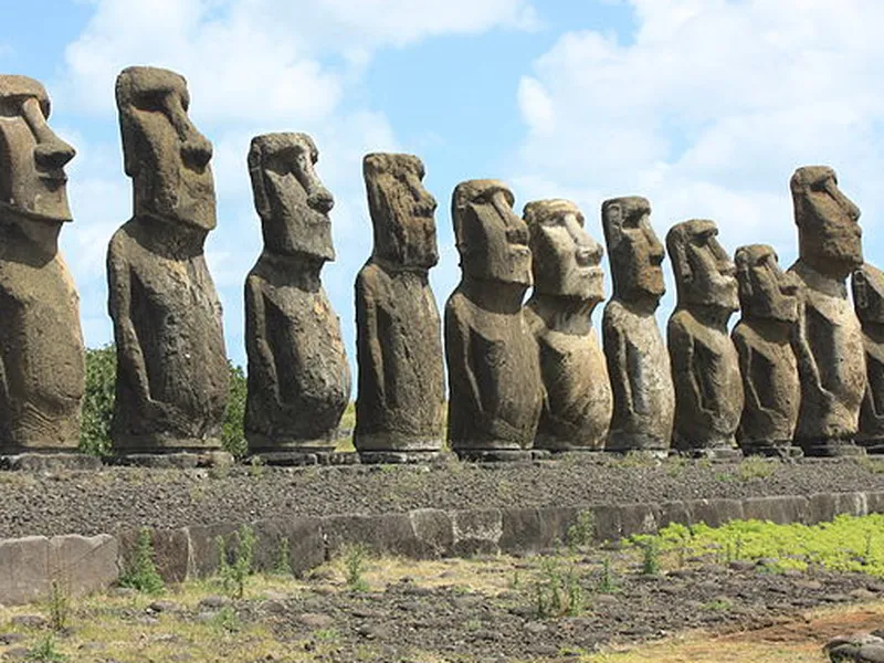 Moai stone head statue