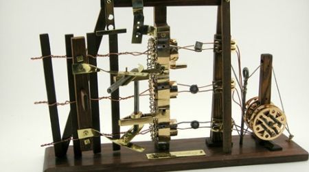 A model of Conrad F. Bartling's 1888 fence-building machine