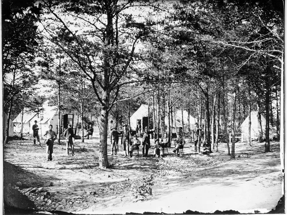 Union soldiers in their camp