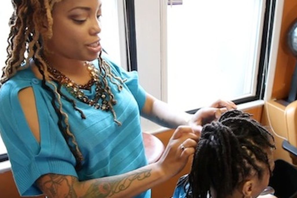 Camille Reed at her salon in Silver Spring, Maryland