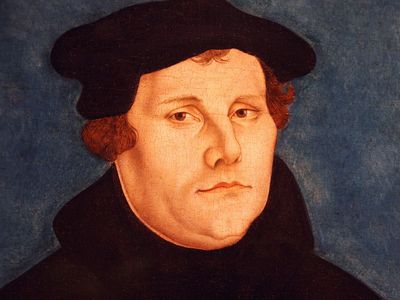 A painting of Martin Luther.