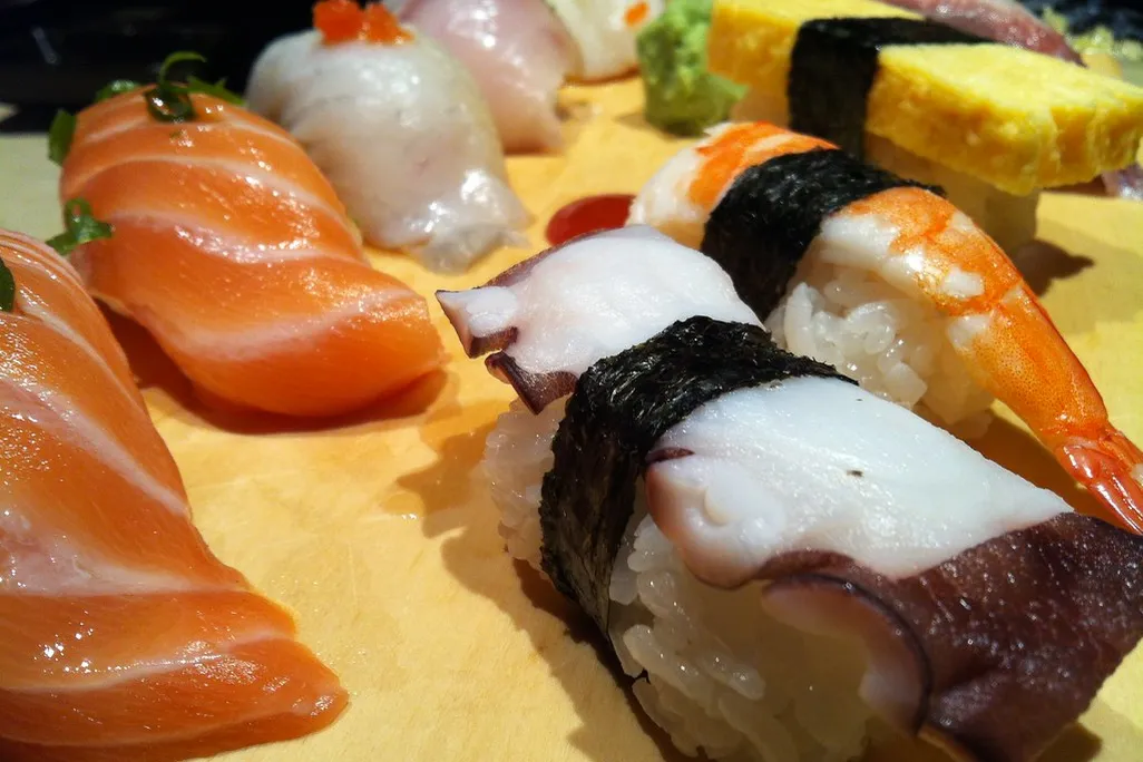 Image of sushi made with raw fish