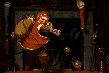 In Robert Walter Weir’s c. 1838 canvas of St. Nicholas (detail), perhaps influenced by a Washington Irving story, the painter envisioned both an enigmatic trickster and a dispenser of holiday cheer.
