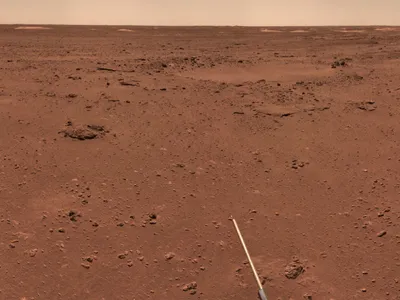 An image of Mars&#39; surface captured by China&#39;s&nbsp;Zhurong rover, which landed in May 2021 and studied sand dunes near its landing site for nine months.
