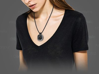 Mersiv is worn around a user’s neck, like a necklace, and features a silver dollar-sized pendant with an embedded camera and microphone.