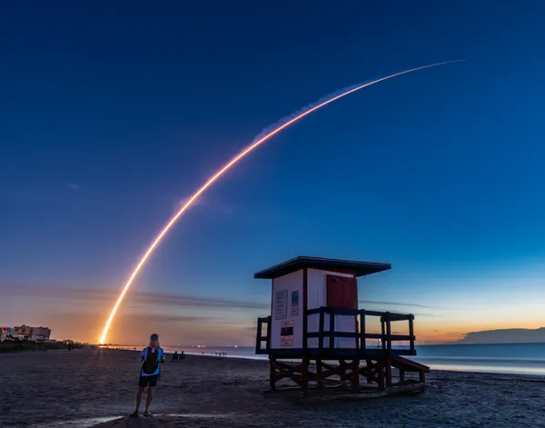 A sunrise launch of an Atlas V rocket thumbnail