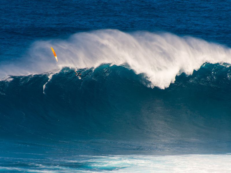 Peahi, Maui's surf spot famously named "Jaws" for massive waves