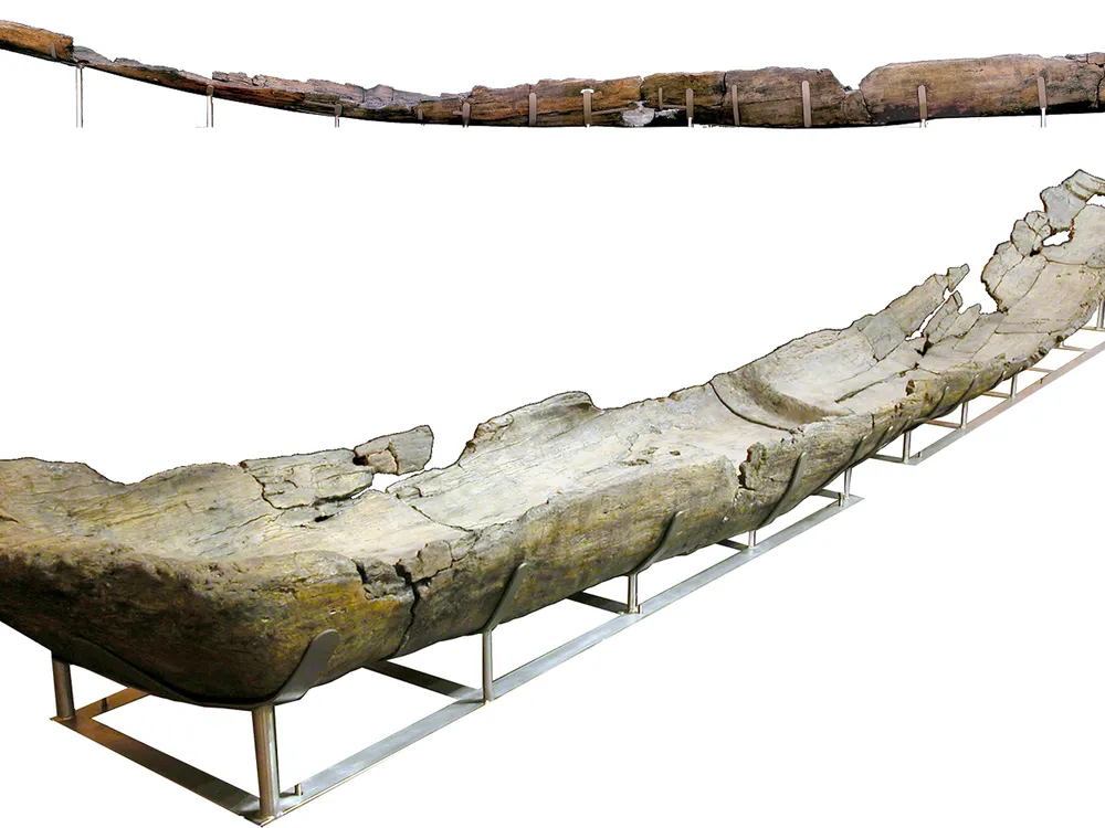 Made from alder wood, this canoe was thought to have been a fishing boat.