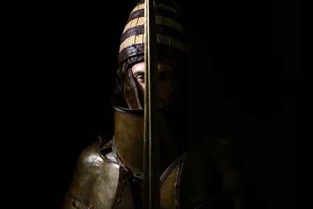 The soldiers fought in replicas of a suit of armor found near the ancient site of&nbsp;Mycenae in Greece.