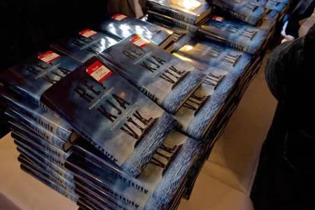Signed copies of the thriller Reykjavik, co-written by Iceland&#39;s Prime Minister Katr&iacute;n Jakobsd&oacute;ttir and Icelandic author Ragnar Jonasson, one of the most popular crime writers in the world, are pictured during the official release of the book in Reykjavik, Iceland, on October 25, 2022.