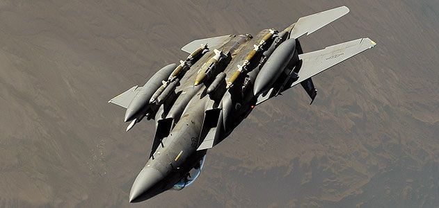 A 2010 flight of two F-15Es (here, a Strike Eagle in Afghanistan earlier this year) saved the lives of 30 coalition troops surrounded by 100 insurgents.