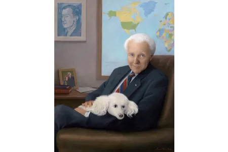 Former Foreign Affairs Committee Chairman Thomas Peter Lantos (D-Calif.) and his poodle, Gigi.