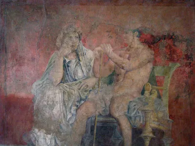 A fresco in Pompeii possibly depicting Lanassa and Demetrius, circa 50 to 40 B.C.E.