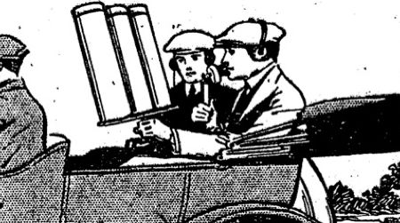 An inventor from Philadelphia using his "wireless telephone" technology in 1920