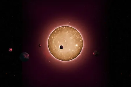 An artist's illustration of Kepler-444 and its five planets