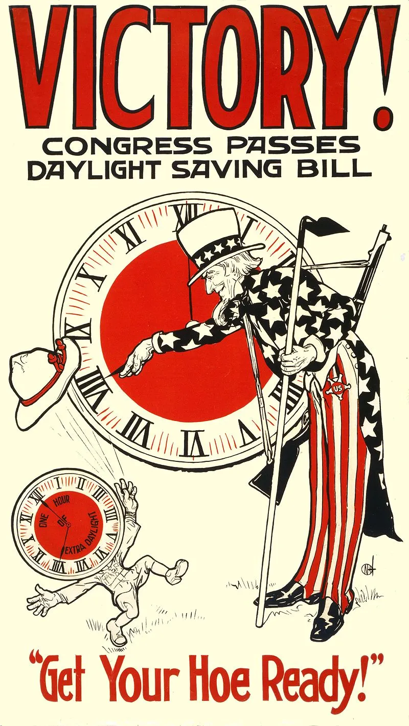 A 1918 ad celebrating Congress' enactment of daylight saving time