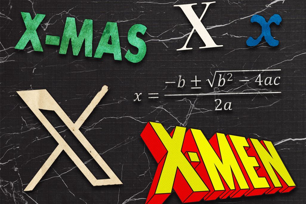 Illustration of the letter "X" in various fonts and words