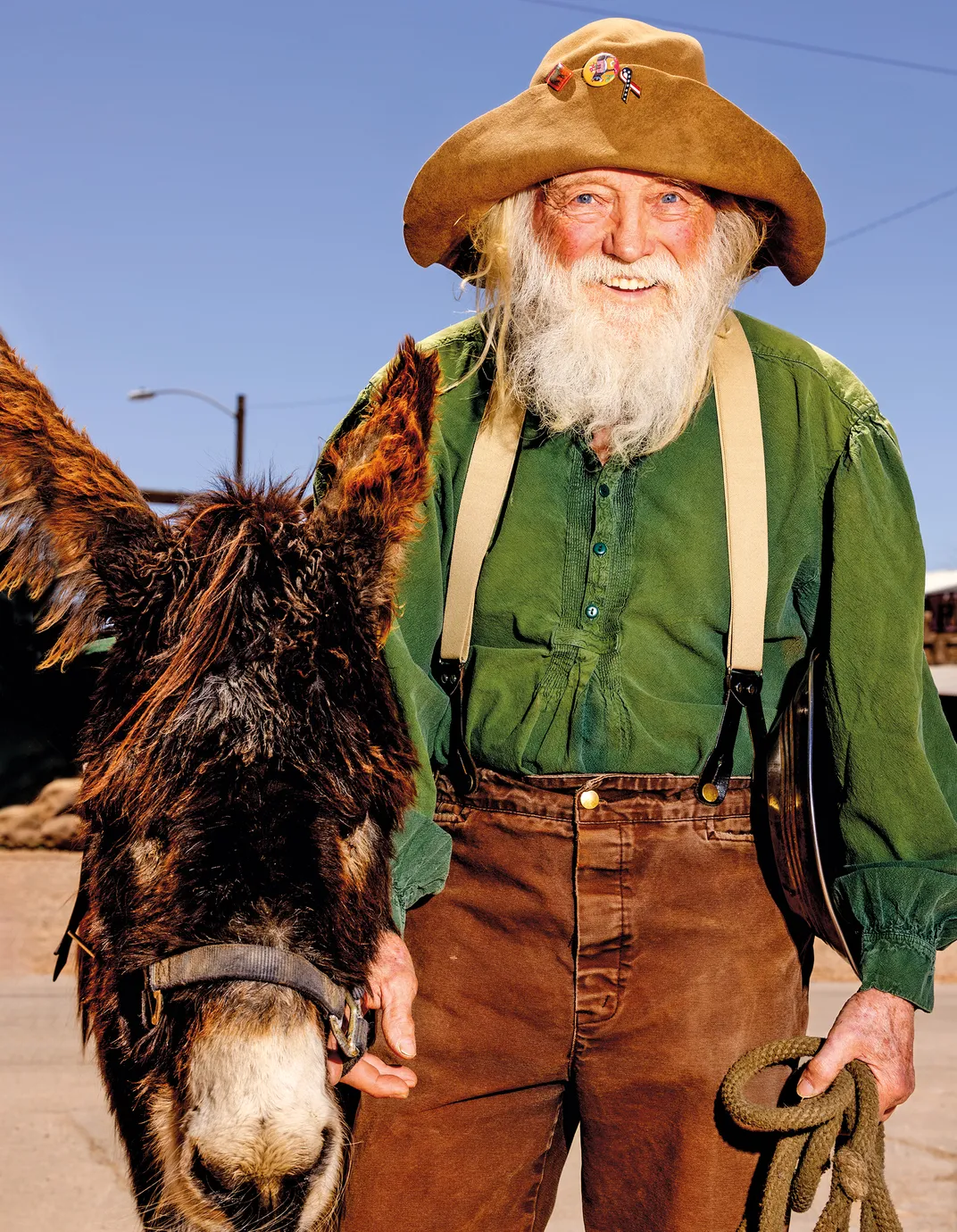 Bill Lee with his donkey