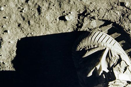 Footprint at Tranquility Base, July 1969.
