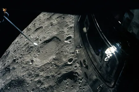 Apollo 13 passing the Moon.