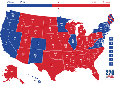 The electoral map in 2016, that is, assuming there are no faithless electors