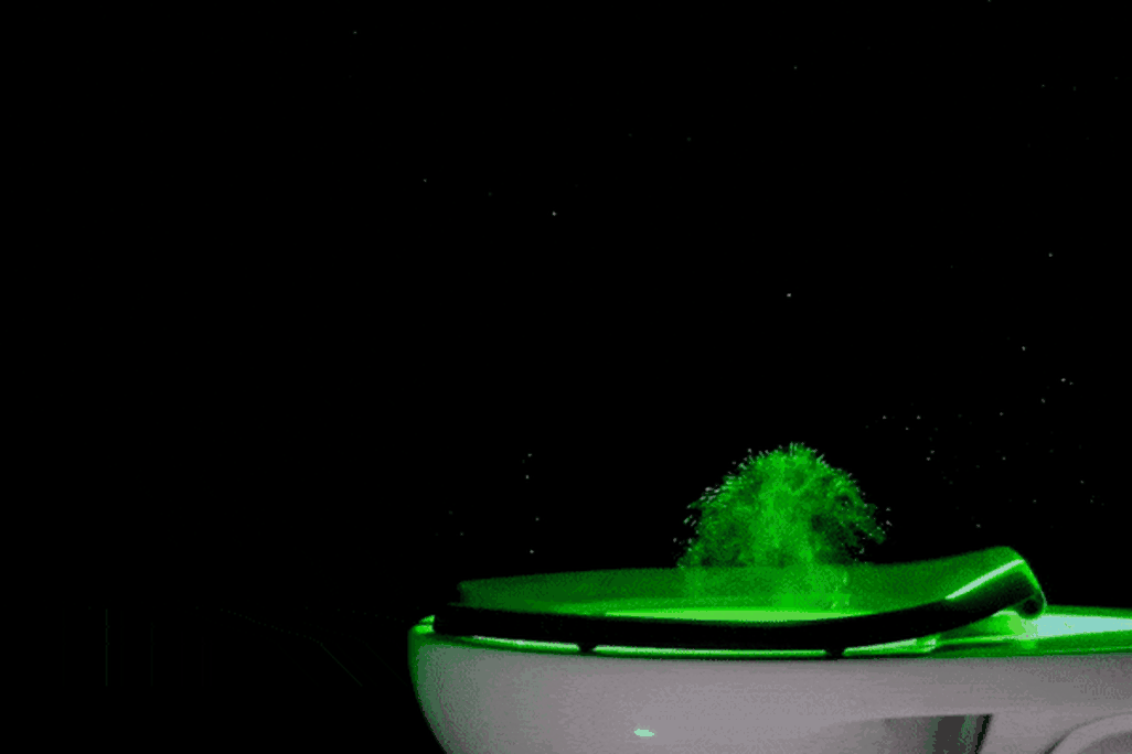 Laser toilet flushing